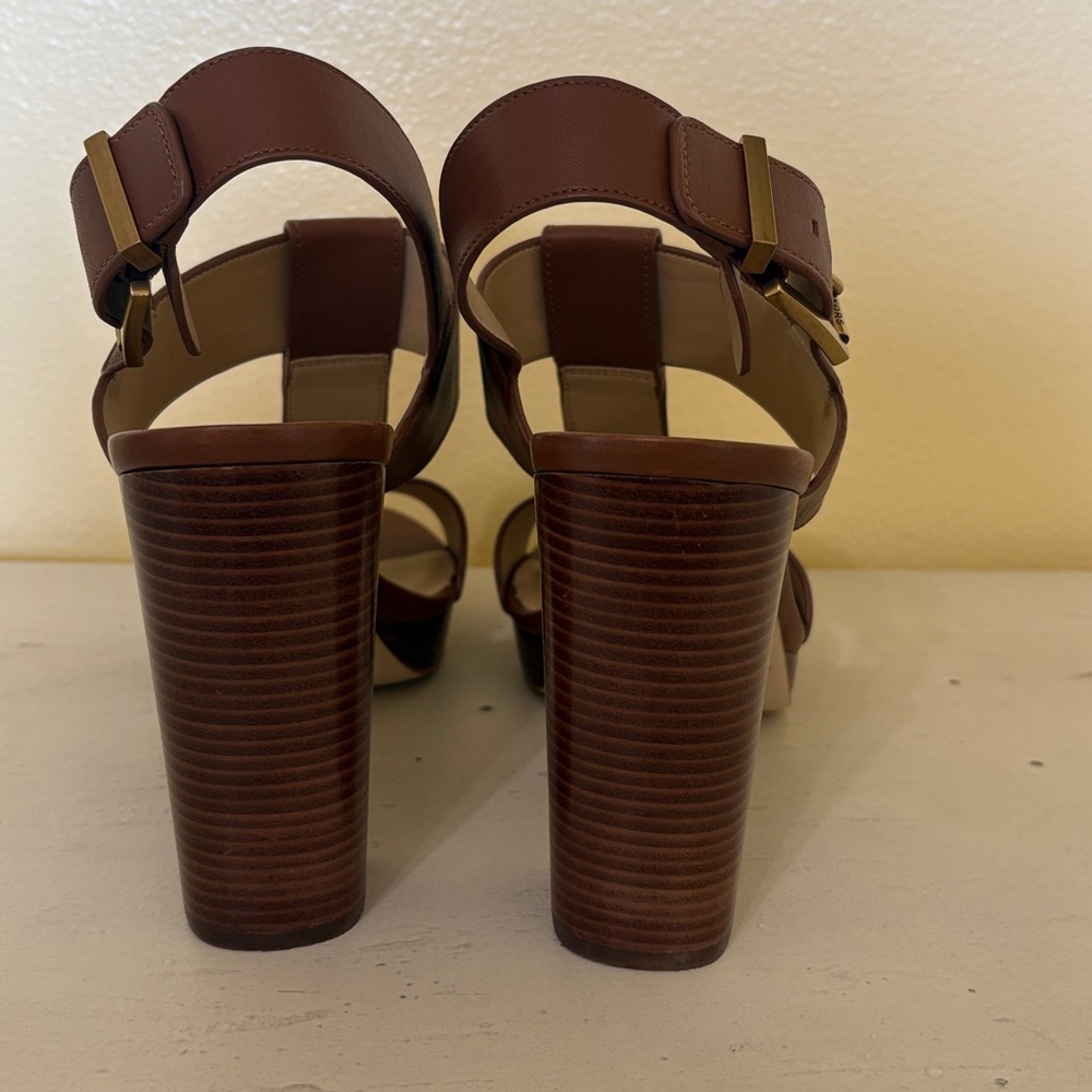Michael Kors Tan Leather Sandals - Picture 3 of 4